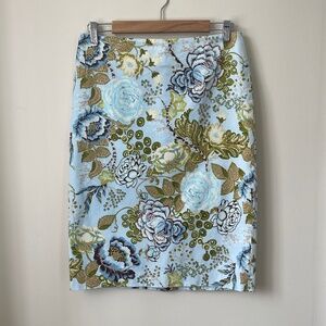 Talbots Cotton Floral Pencil Skirt